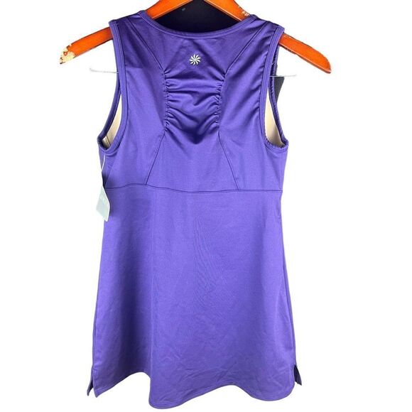 Athleta purple workout build in bra tank top 34 D ruched front - Picture 2 of 4